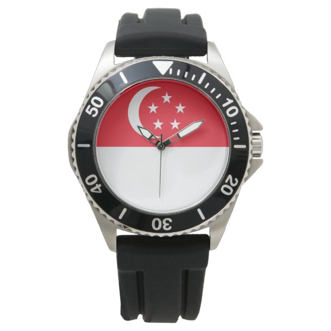 Flagge Singapurs Armbanduhr (Vorderseite)