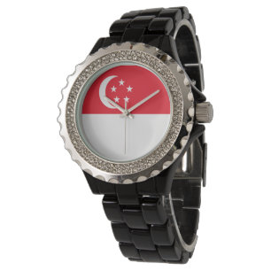 Flagge Singapurs Armbanduhr