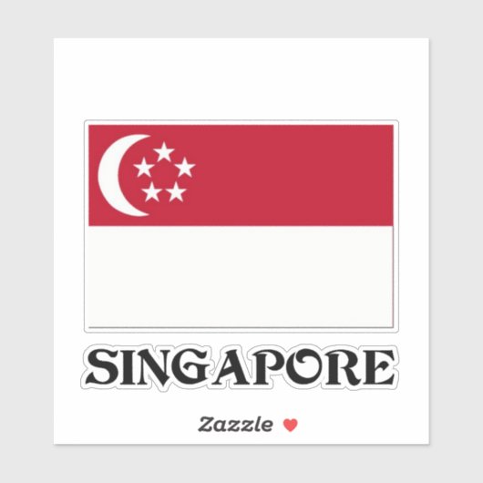 Flagge Singapurs Aufkleber (Blatt)