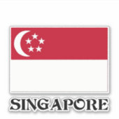 Flagge Singapurs Aufkleber (Vorderseite)