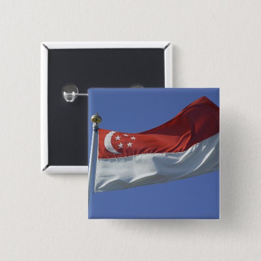 Flagge Singapurs Button (Vorne & Hinten)