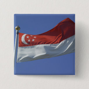 Flagge Singapurs Button