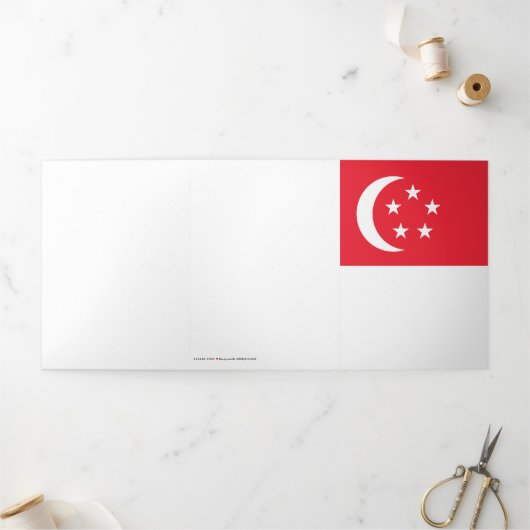 Flagge Singapurs Dreifach Gefaltete Karte (Außenbereich)