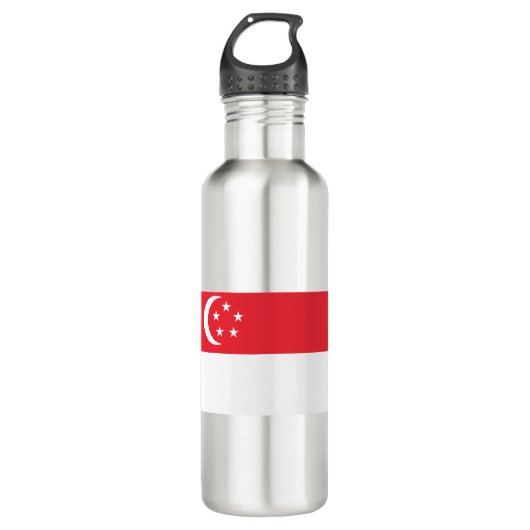 Flagge Singapurs Edelstahlflasche (Vorderseite)