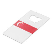 Flagge Singapurs Geldbeutel Flaschenöffner (Vorderseite Schrägansicht)
