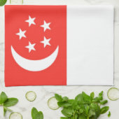 Flagge Singapurs Geschirrtuch (Gefaltet)