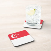 Flagge Singapurs Getränkeuntersetzer (Rechte Seite)