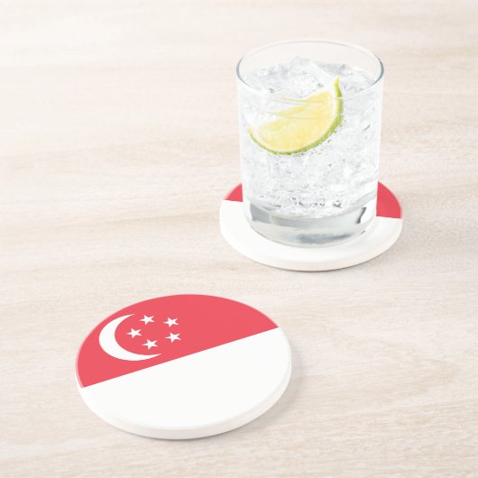 Flagge Singapurs Getränkeuntersetzer (Seite)