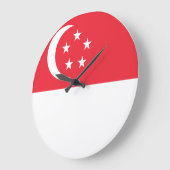 Flagge Singapurs Große Wanduhr (Winkel)
