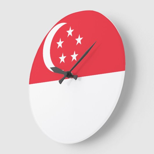 Flagge Singapurs Große Wanduhr (Winkel)