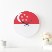 Flagge Singapurs Große Wanduhr (Zuhause)