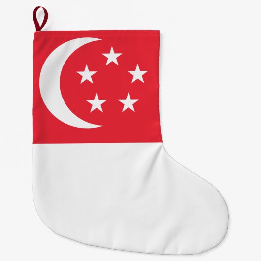 Flagge Singapurs Großer Weihnachtsstrumpf (Vorderseite)
