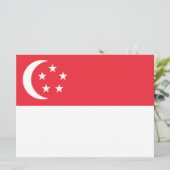Flagge Singapurs Karte (Stehend Vorderseite)