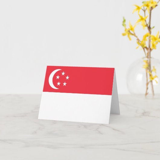 Flagge Singapurs Karte (Gelbe Blume)