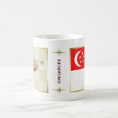 Flagge Singapurs + Karte Tasse (Mittel)