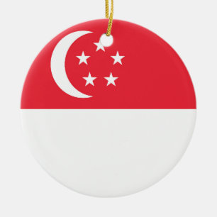Flagge Singapurs Keramik Ornament