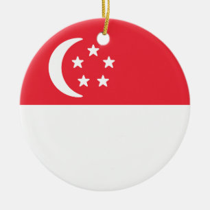 Flagge Singapurs Keramik Ornament