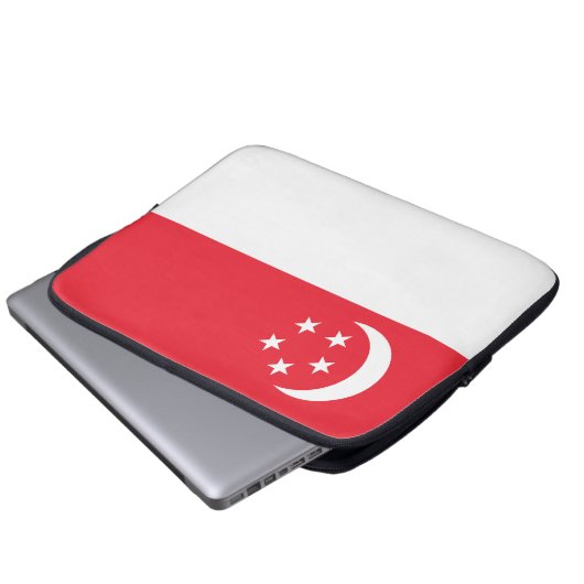 Flagge Singapurs Laptopschutzhülle (Vorne Knopf)