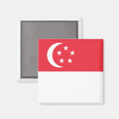 Flagge Singapurs Magnet (Vorderseite/Rückseite)