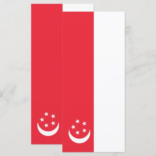 Flagge Singapurs Menükarte (Vorne/Hinten)