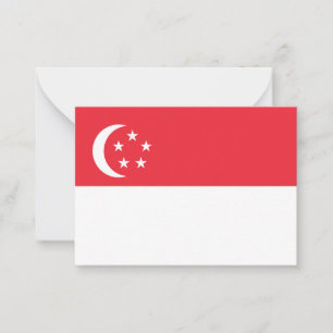 Flagge Singapurs Mitteilungskarte