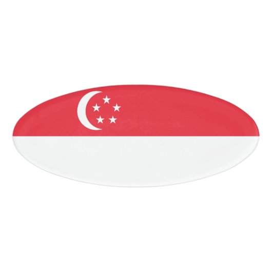Flagge Singapurs Namenschild (Vorderseite)