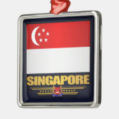 Flagge Singapurs Ornament Aus Metall (Links)