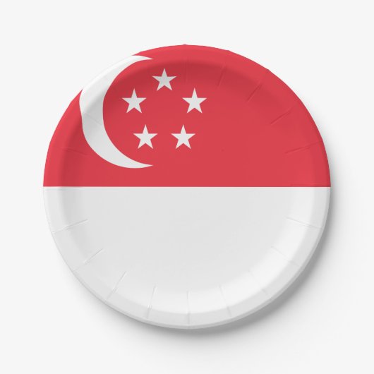 Flagge Singapurs Pappteller (Vorderseite)