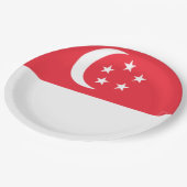 Flagge Singapurs Pappteller (Schrägansicht)