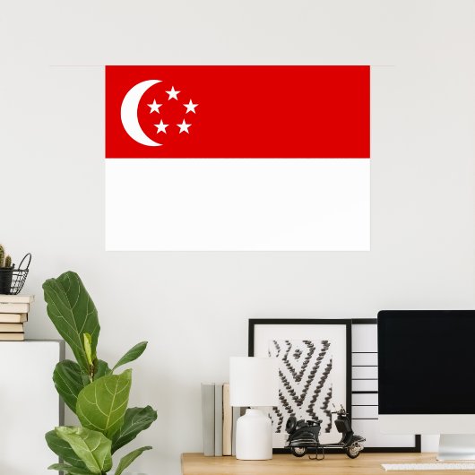 Flagge Singapurs Poster (Heimbüro)
