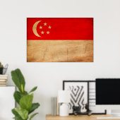 Flagge Singapurs Poster (Heimbüro)