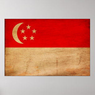 Flagge Singapurs Poster