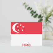 Flagge Singapurs Postkarte (Stehend Vorderseite)