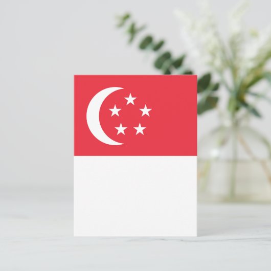 Flagge Singapurs Postkarte (Stehend Vorderseite)