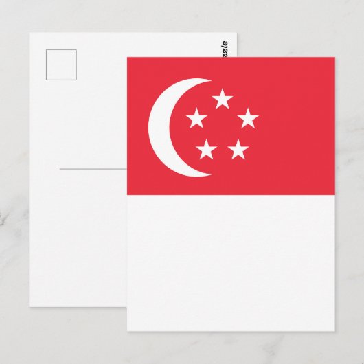 Flagge Singapurs Postkarte (Vorne/Hinten)