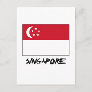 Flagge Singapurs Postkarte
