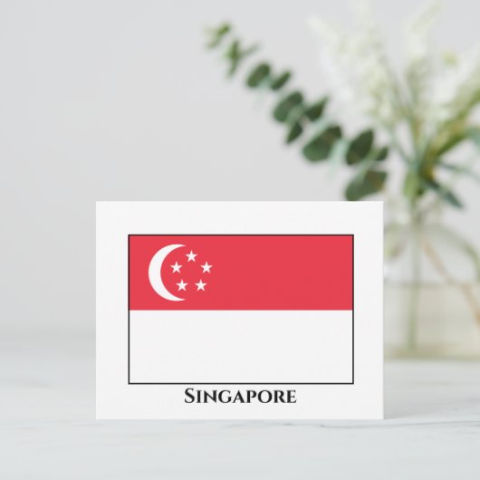 Flagge Singapurs Postkarte (Stehend Vorderseite)
