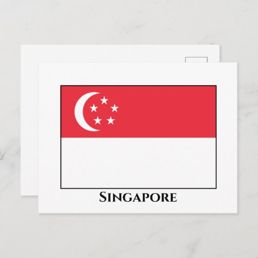 Flagge Singapurs Postkarte (Vorne/Hinten)