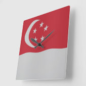 Flagge Singapurs Quadratische Wanduhr (Winkel)