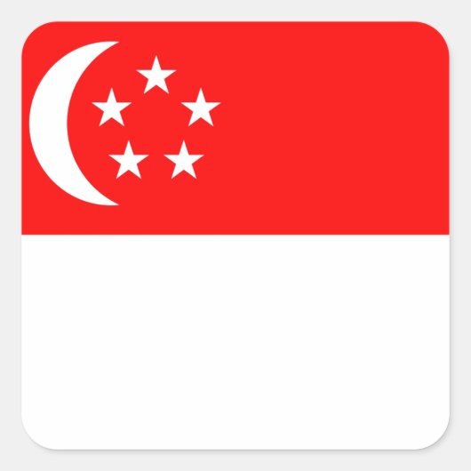 Flagge Singapurs Quadratischer Aufkleber (Vorderseite)