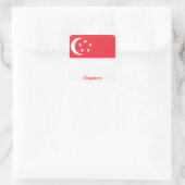 Flagge Singapurs Quadratischer Aufkleber (Tasche)