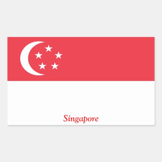 Flagge Singapurs Rechteckiger Aufkleber (Vorderseite)