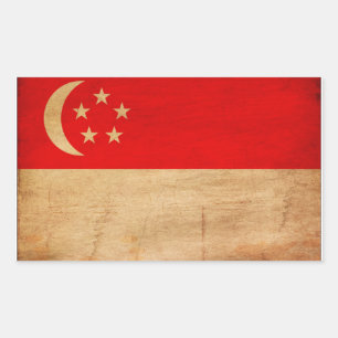 Flagge Singapurs Rechteckiger Aufkleber