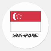 Flagge Singapurs Runder Aufkleber (Vorderseite)