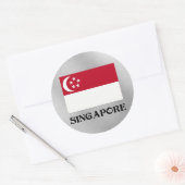 Flagge Singapurs Runder Aufkleber (Umschlag)