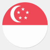 Flagge Singapurs Runder Aufkleber (Vorderseite)