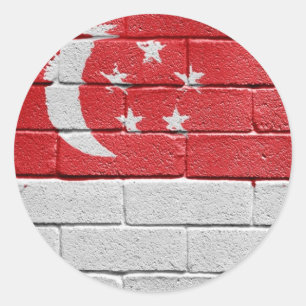 Flagge Singapurs Runder Aufkleber