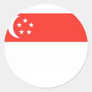 Flagge Singapurs Runder Aufkleber