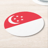 Flagge Singapurs Runder Pappuntersetzer (Angewinkelt)