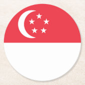 Flagge Singapurs Runder Pappuntersetzer (Vorderseite)
